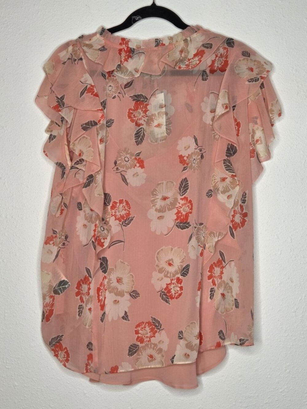 Lauren Ralph Lauren Plus Size Floral Ruffle-Trim Georgette Blouse - Picture 2 of 6